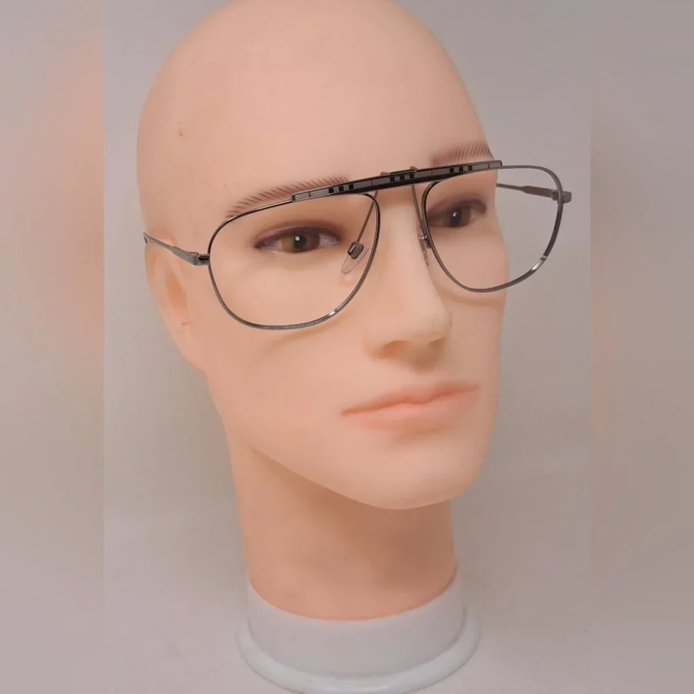 Burberry Men's Aviator Sunglasses Frames Only Pilot Check Metal B3121 59-17-145 - Picture 4 of 15
